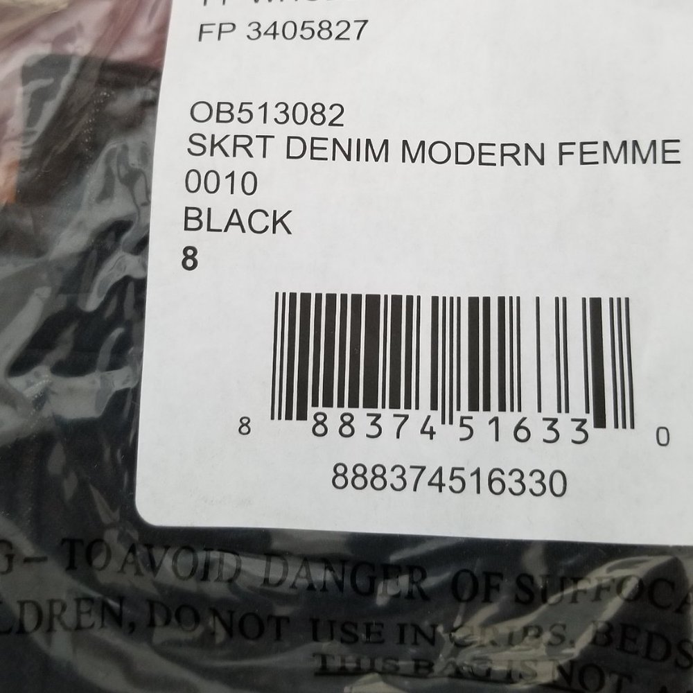 Free People We the Free Denim Modern Femme Mini Skirt Black Stretch Jean 6 - Picture 9 of 9